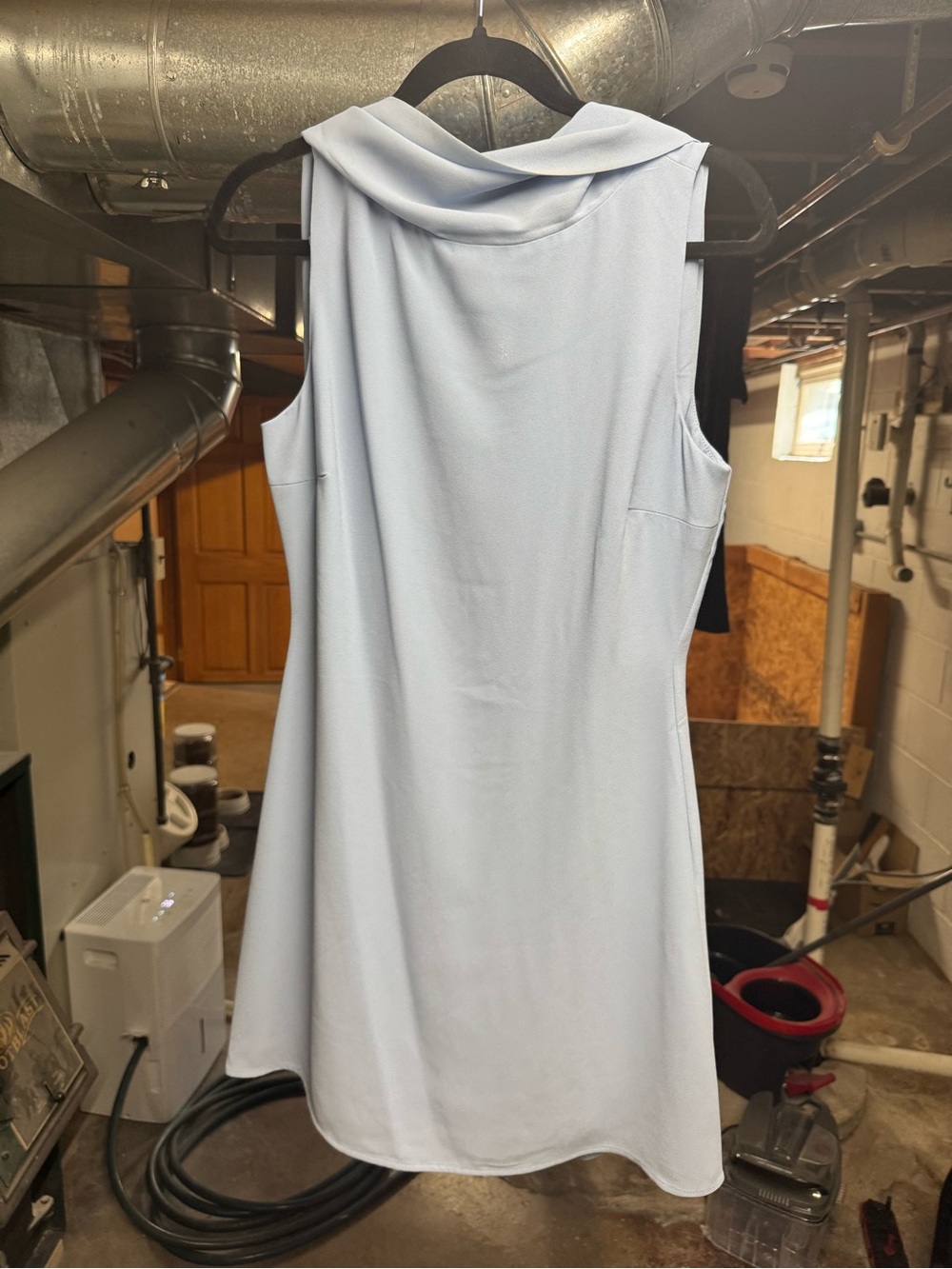 Meshki Light Blue Cowl Neck Mini Dress